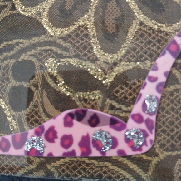 Debbie Brooks Black Silver Gem Clasp Handbag Cheetah Shoe Floral Crystals. FL - Picture 2 of 12